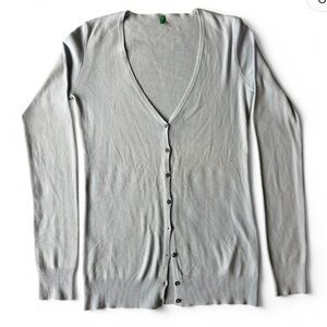 Light Gray Button-Up Cardigan